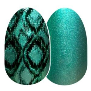 Retired Emerald Green w/black Snake my Day Color Street nails